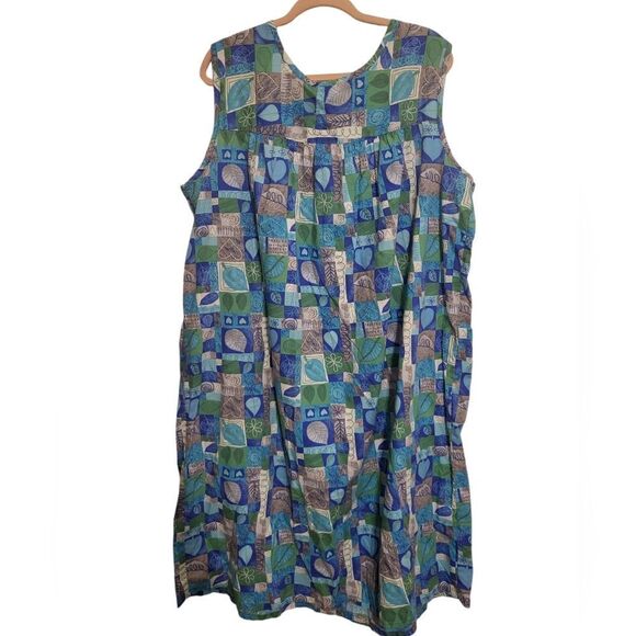 Only Necessities House Dress Lounge Wear Comfy Cool Print, Plus Size 1X - Picture 2 of 8